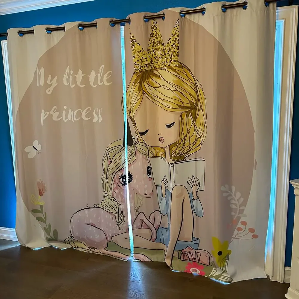 My Little Princess Pony Panel Curtains Grommet 2 Panels Brighter than Photos!